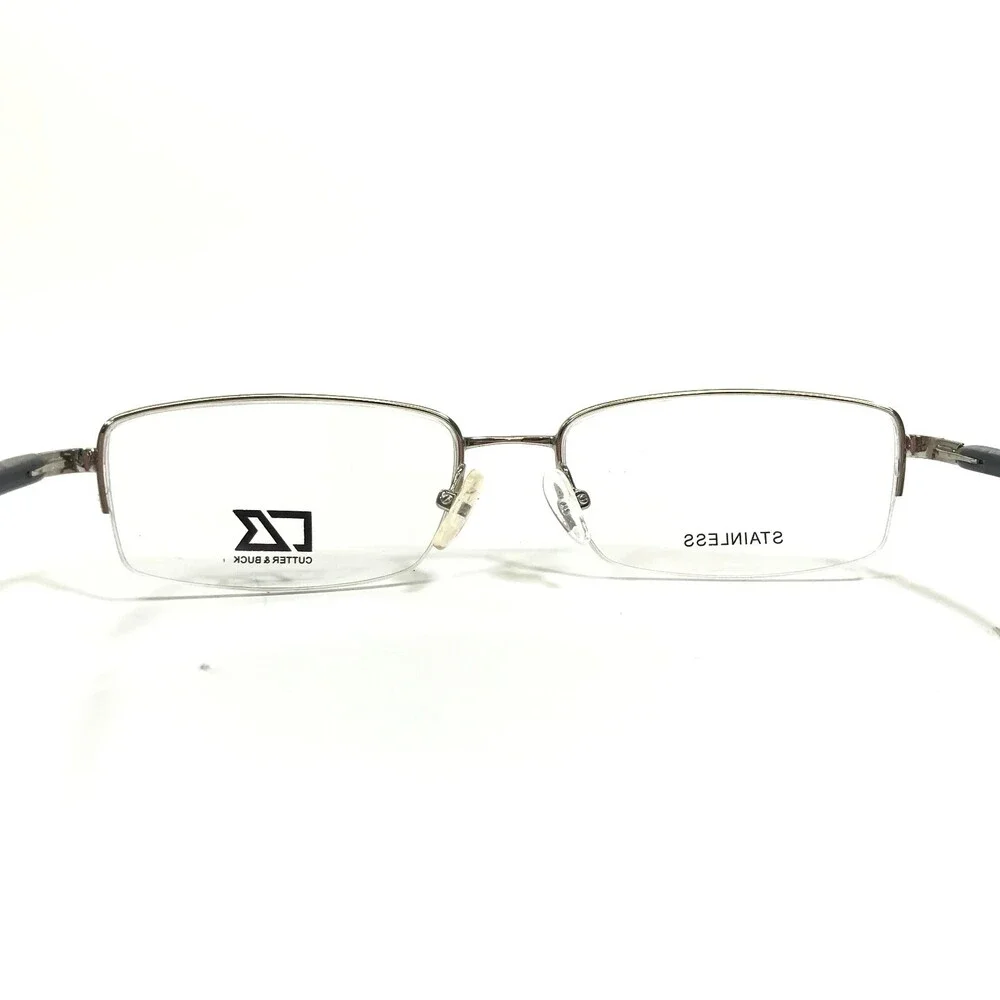 Cutter & Buck Eyeglasses Frames Sycamore Pewter Silver Rectangular 54-17-140